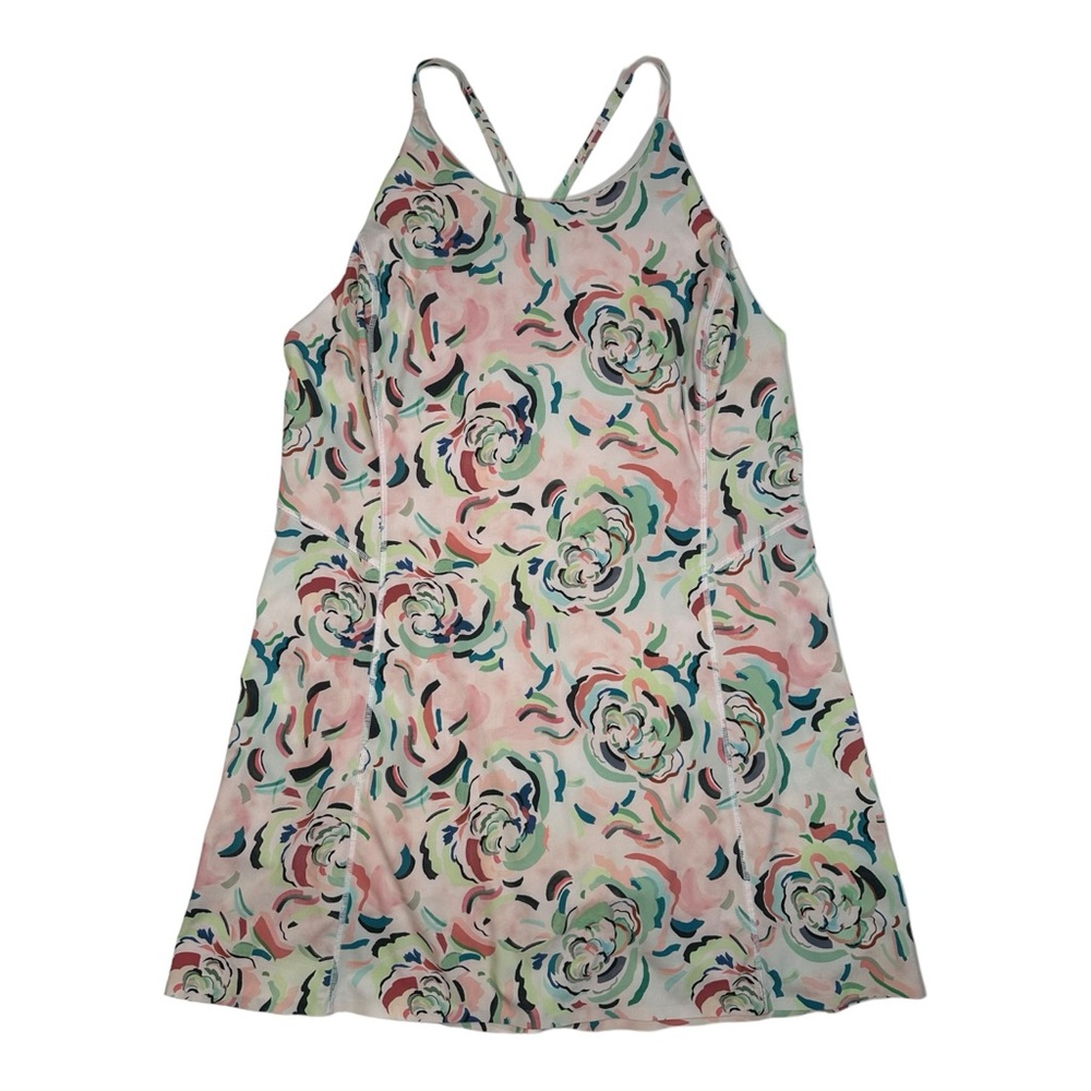 Athleta Infinity Dress Elegance‎ Floral Orchard Built In Jumpsuit XL Pink Multi